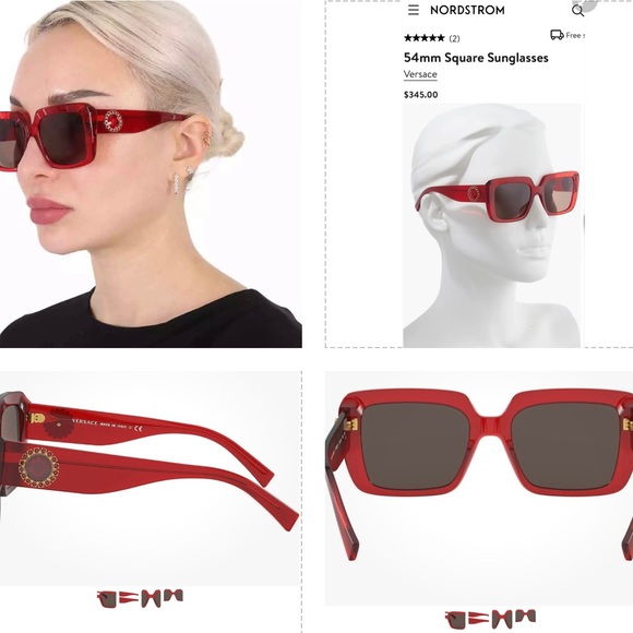 VERSACE RUBY RED SUNGLASSES WITH BOLD GOLD WITH RED CRYSTALS  display picture 1